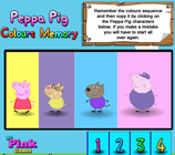 Game Peppa Pig Colours Memory